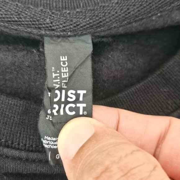 District V.I.T. ™ Fleece Men Crew Shirt Long Sleeve Black Sweat Shirt Size L - Picture 7 of 9